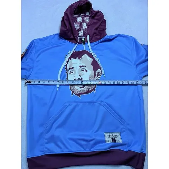 Rockstar Apparel *Rare* Bill Murray Roller Hockey Hoodie Polyester XL Blue - Picture 10 of 10